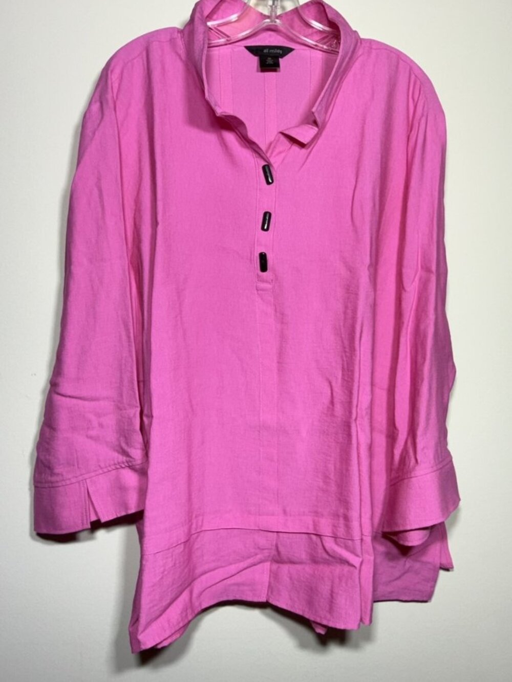Ali Miles Bright Pink Tunic Top 3X